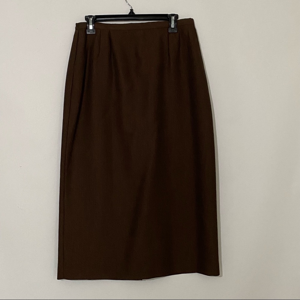 Vintage LLOYD brown skirt size 12 Union made in the USA Grandma Mature Career
